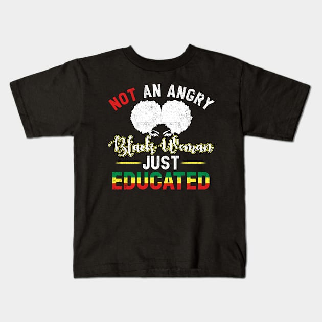 Educated Strong Black Woman Queen Melanin African American Kids T-Shirt by Otis Patrick